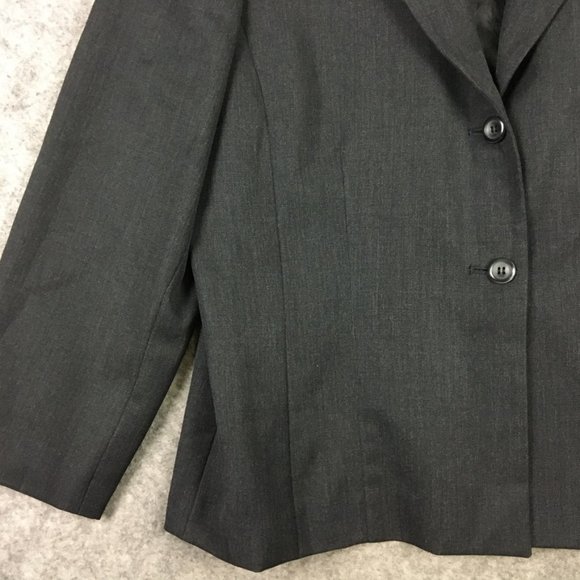 Pendleton Blazer Womens 16 100 Virgin Wool Black Made in USA Lined 2 Button - Picture 2 of 11